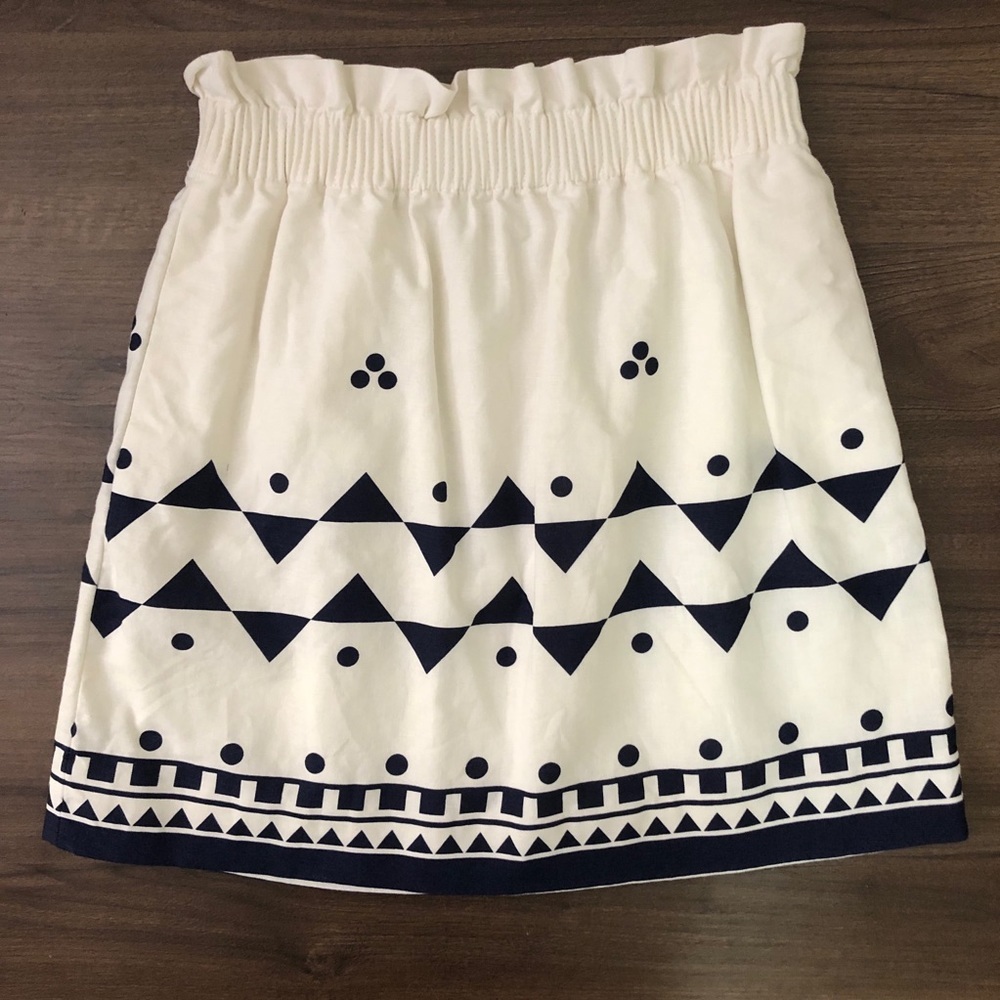 J. Crew Boho Linen Paperbag Sidewalk Mini Skirt
